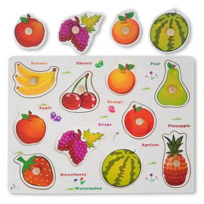 Puzzle Incastru din lemn cu Fructe in Lb. romana, 7Toys foto