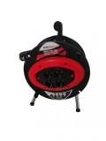 Prelungitor cablu electric cu tambur, 4 prize, cablu 3 x 2.5mm, Lungime 50m, 16A, 250V, Maner transport, Oem