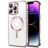 Cumpara ieftin Husa pentru iPhone 14 Pro Max, Techsuit Luxury Crystal MagSafe, Pink