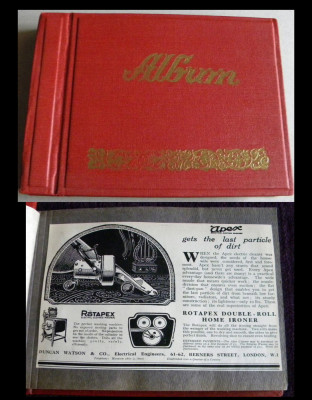 Album cu 115 reclame comerciale straine din anii 30, format mediu si mic foto