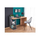 Birou HM Fino, 2 rafturi, PAL melaminat, 122x57x85 cm, stejar/gri antracit