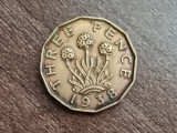 M3 C50 - Moneda foarte veche - Anglia - three pence - 1938