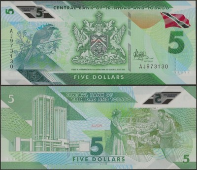 !!! TRINIDAD-TOBAGO - 5 DOLARI 2020 - P NEW - UNC / POLIMER foto