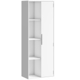 HOMCOM Bibliotecă cu 4 etaje și rafturi reglabile, raft cu dulap și uși pentru living, birou, Alb | Aosom Romania