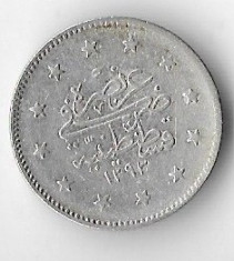Moneda 2 kurush 1903 - Turcia, 2.4055 g argint 0,833 foto