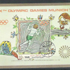 Yemen 1971 Sport, imperf. sheet, used L.104