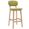 Scaune de bar, 2 buc., verde, material textil - 2