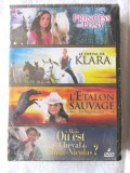 Pachet 4 DVD-uri filme cu cai, pentru copii. In limba franceza. Nou, in tipla