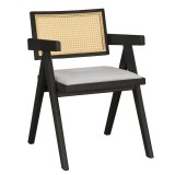 Cumpara ieftin Fotoliu Winslow lemn de arbore de cauciuc negru - pvc ratan material culoare lemn natural - gri