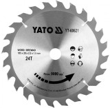 YT-60621 YATO Disc circular pentru taiat lemn 185 x 24T x 20 mm.
