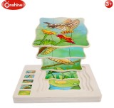 Cumpara ieftin Puzzle din lemn in 5 straturi cu ciclul de viata al fluturelui, 22x18x2cm