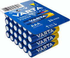 Baterii alcaline Varta Long Life Power , AAA , R3 , 24 Baterii / Set foto
