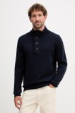 Barbour pulover de l&acirc;nă culoarea bleumarin, cu turtleneck, MKN0585