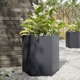 Gossi jardiniera de gradina antracit 46x40x45 cm otel hexagonal