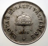 Moneda Ungaria 10 Filler 1908 Franz Joseph I, KM# 482, Nickel