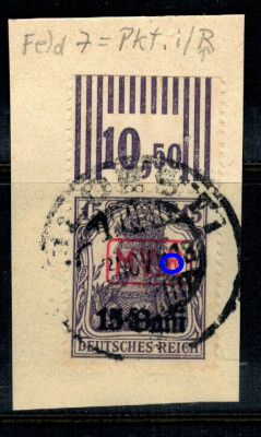 1917 - Ocup. germana, Mi1WOR stampila PLOIESTI, eroare foto