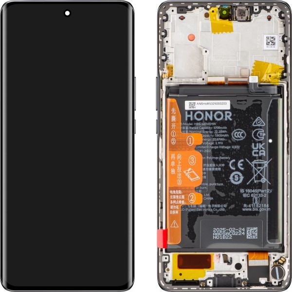 Display cu Touchscreen Honor X50, cu Rama si Acumulator, Negru, Service Pack 0235AGJG