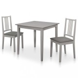 vidaXL Set mobilier de bucătărie, 3 piese, gri, MDF