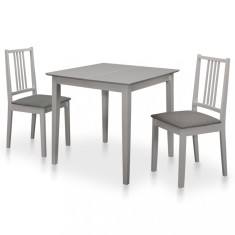 vidaXL Set mobilier de bucătărie, 3 piese, gri, MDF