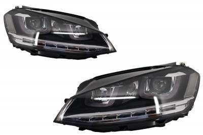 Faruri 3D LED Volan Dreapta compatibil cu VW Golf VII (2012-2017) R-Line LED Semnalizare Dinamica HLVWG7RLLEDFWRHD foto