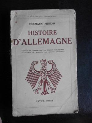 Histoire d&amp;#039;Allemagne - Hermann Pinnow (carte in limba franceza) foto