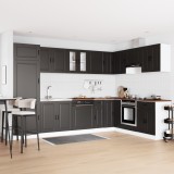 vidaXL Dulap baza chiuvetă cu ușă Porto 2 pcs Negru 80 x 46 x 84.5 cm