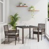 VidaXL Set de masă pentru grădină 3 pcs Maro Rattan poli 3334863