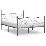 Cumpara ieftin Cadru de pat, gri, 200 x 200 cm, metal