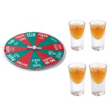 Joc de Baut Flippy, Ruleta Norocoasa, cu 4 Pahare de Shot, +18 Ani, Rosu/Verde