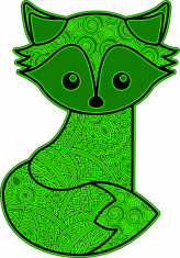 Sticker decorativ, Mandala, Vulpe, Verde, 85 cm, 7354ST-2 foto