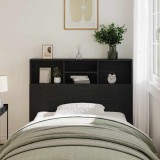 VidaXL Tablă de pat cu sertar cu raft Stejar Negru 120 x 19 x 103.5 cm 862751