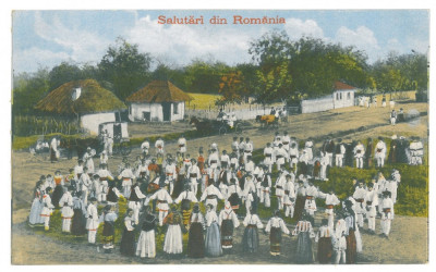 4591 - ETHNIC, Hora dance, Romania - old postcard - unused foto