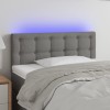 VidaXL Tăblie de pat cu LED, gri &icirc;nchis, 100x5x78/88 cm, textil 3122037