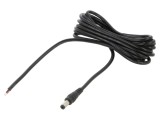 Cablu DC 5,5/2,1 mm 2x0,5mm2 negru 3m 20&divide;80&deg;C