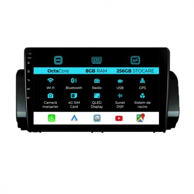 Navigatie Dedicata Dacia Logan Sandero Jogger (2021-2023), 9Inch, 8Gb Ram, 256Gb Stocare, Carplay foto