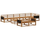 vidaXL Set de canapele de exterior 9 pcs natural Lemn Solid de Acacia 3382672