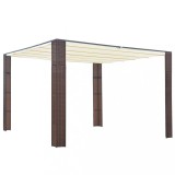 Cumpara ieftin Pavilion cu acoperiș, maro și crem, 300x300x220 cm, poliratan