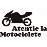 Stickere auto Atentie la moto v4, 4World