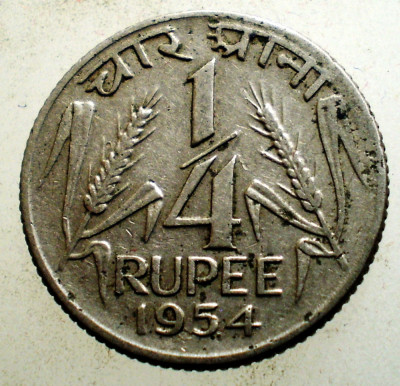 1.660 INDIA 1/4 RUPEE RUPIE 1954 foto