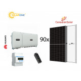 Kit sistem fotovoltaic 50kW, invertor trifazat Huawei si 90 panouri Fotovoltaice Canadian Solar 550W