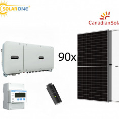 Kit sistem fotovoltaic 50kW, invertor trifazat Huawei si 90 panouri Fotovoltaice Canadian Solar 550W