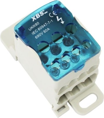 Clema de distributie pe sina 1 pol 80A cu capac intrare 1x6-16mm2 si iesire 2x2.5-16mm2 + 4x2.5-6mm2 foto