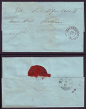 1863 Romania, Scrisoare veche BUCURESCI - BUZAU 6 stampila agrafa BUDEU, sigiliu