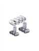 Set 12 capace hexagonale argintii pentru valva auto, aliaj aluminiu, lungime 1.8 cm