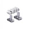Set 12 capace hexagonale argintii pentru valva auto, aliaj aluminiu, lungime 1.8 cm