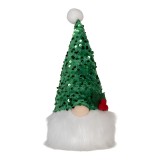 Cumpara ieftin Figurina Mos Craciun textil multicolor led 10x10x25 cm