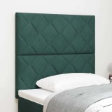 Cumpara ieftin Tăblie de pat verde &icirc;nchis din catifea, design blocuri de diamant, 90cm