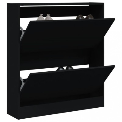Pantofar, negru, 80x21x87,5 cm, lemn compozit foto