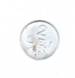 Moneda 2 lei 1951, aluminiu, circulata, stare acceptabila, trasa de matrita