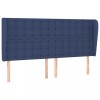 Tablie de pat cu aripioare, albastru, 183x23x118/128 cm, textil